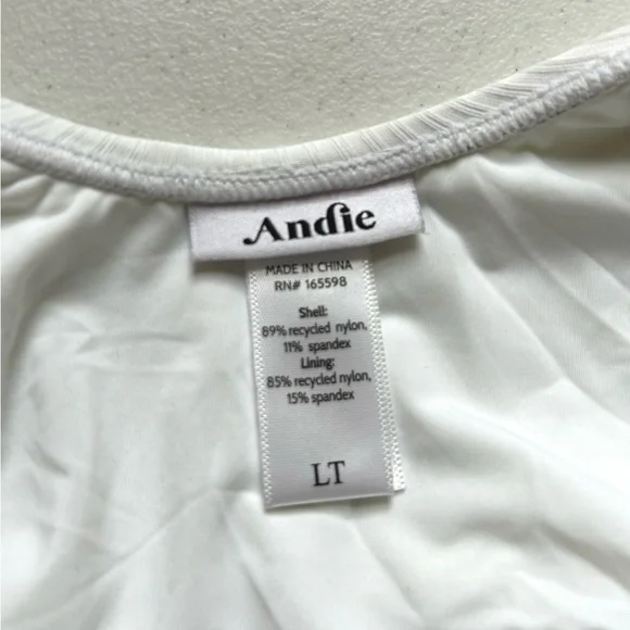 Andie Amalfi One Piece Swimsuit, white, large tall - Picture 6 of 6
